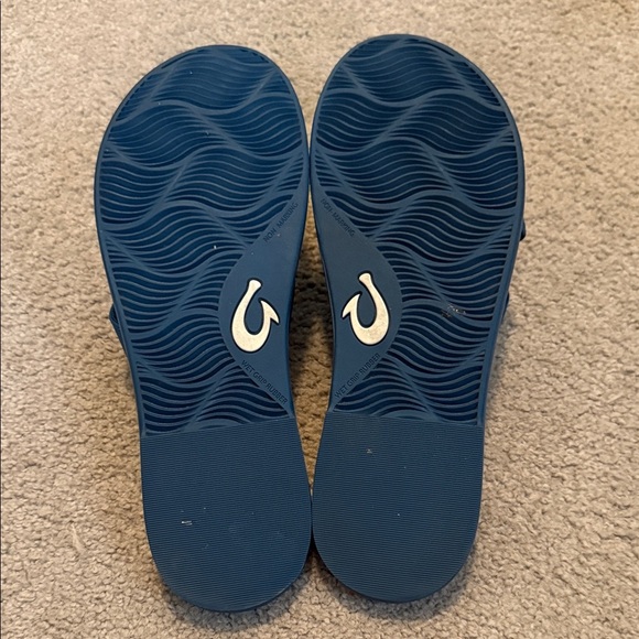 OluKai Navy Sandals with Tortoise Buckle - Picture 6 of 7